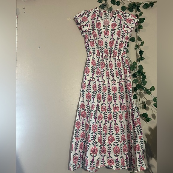 J. Crew Dresses & Skirts - J. Crew Pink and Green Patterned Maxi Dress